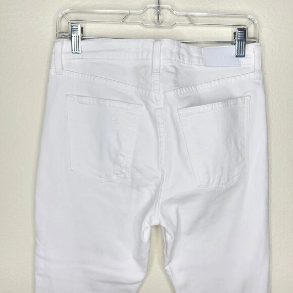 Pistola High Rise Bootcut Raw Hem Jeans White Denim Women's Size 27 distressed - Picture 12 of 13
